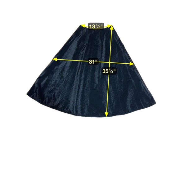 Vtg Y2K Ralph Lauren‎ Black Textured Midi Skirt Size 0 Whimsigoth Fairy Grunge - Picture 6 of 6